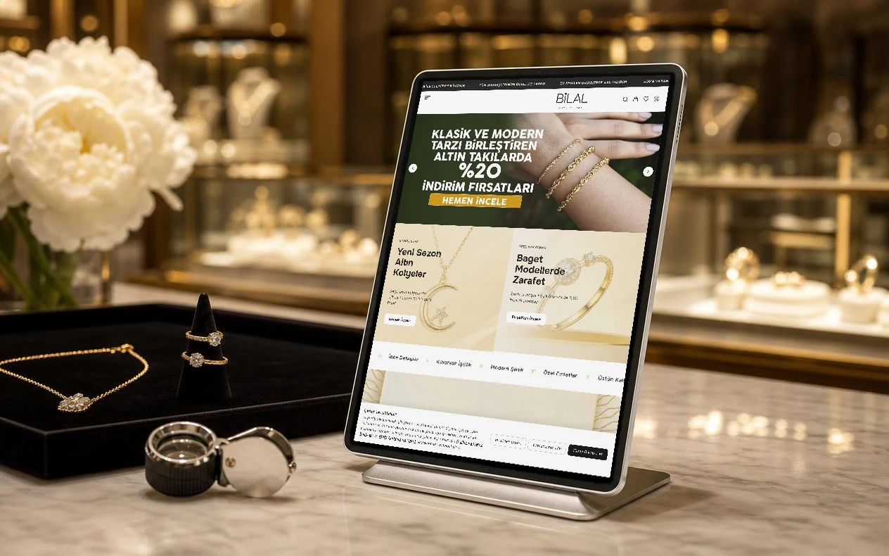 Bilal Mücevherat E-Ticaret Sitesi – E-Ticaret projesi mockup görseli