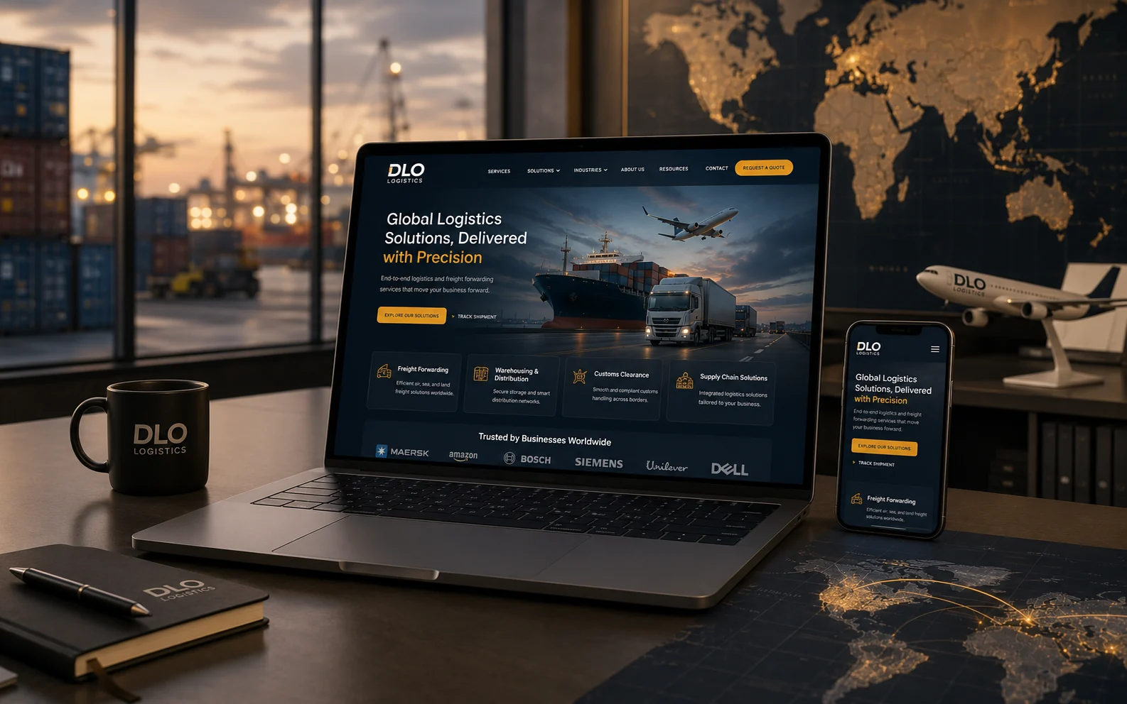 DLO Logistics web sitesi proje görseli