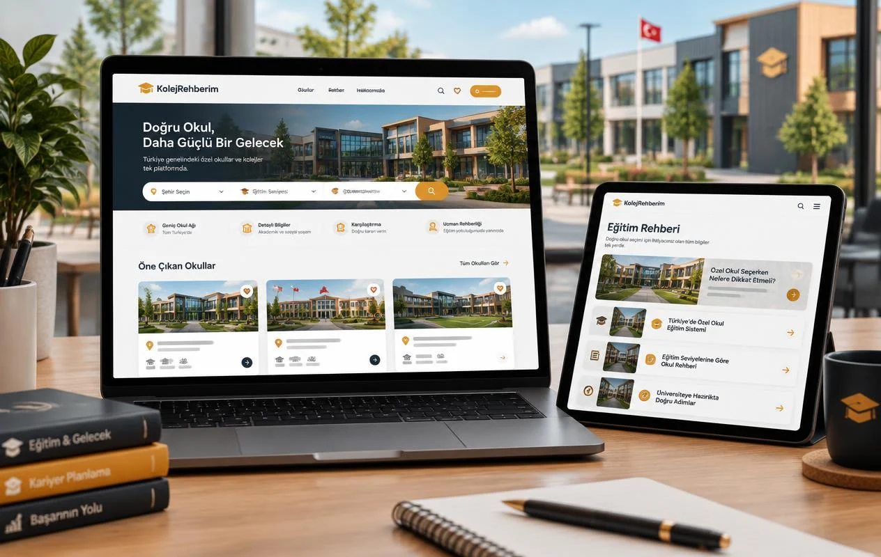 Kolej Rehberim Özel Okul Platformu – mockup görseli