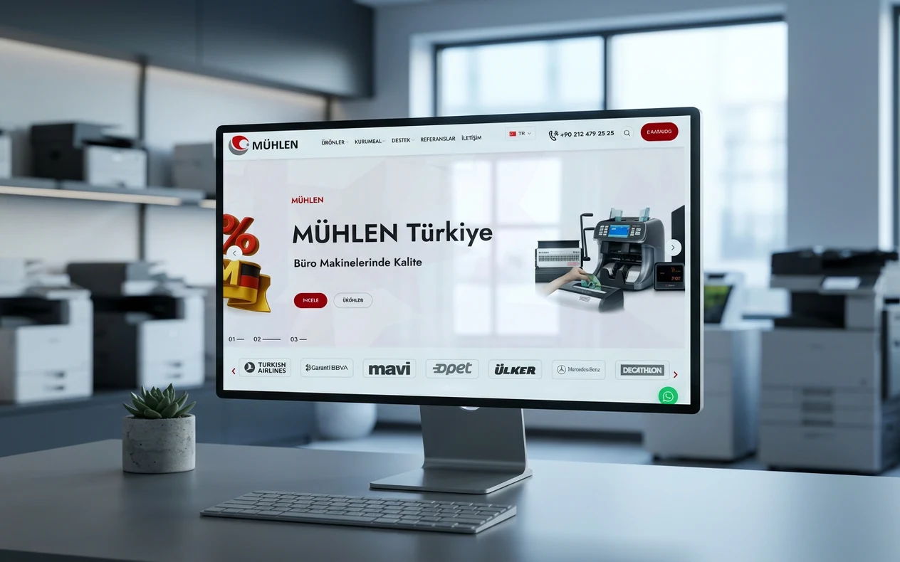 Mühlen Türkiye Ürün ve Servis Web Sitesi – Web Tasarım projesi mockup görseli