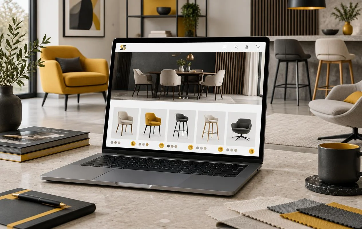 Özgürüm Şahin Mobilya E-Ticaret Sitesi – mockup görseli