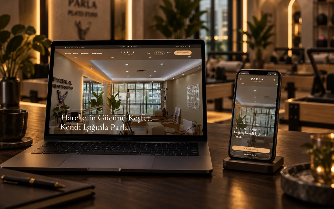 Parla Pilates Studio Web Sitesi – mockup görseli