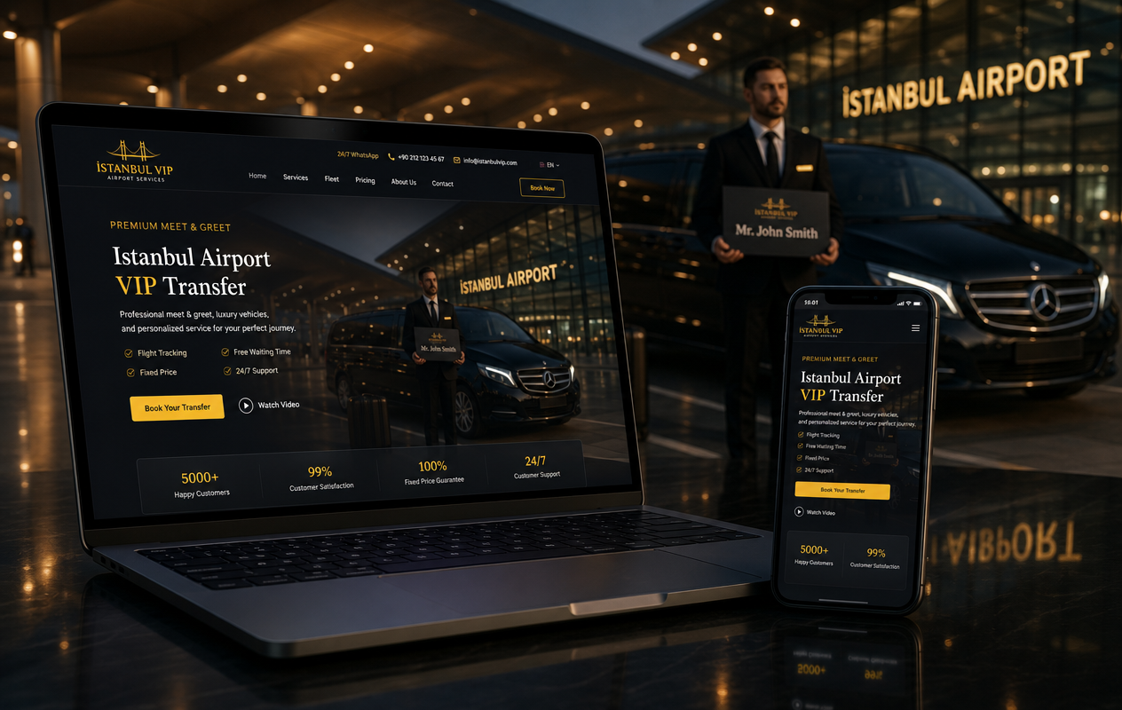 VIP Istanbul Service Web Sitesi – mockup görseli